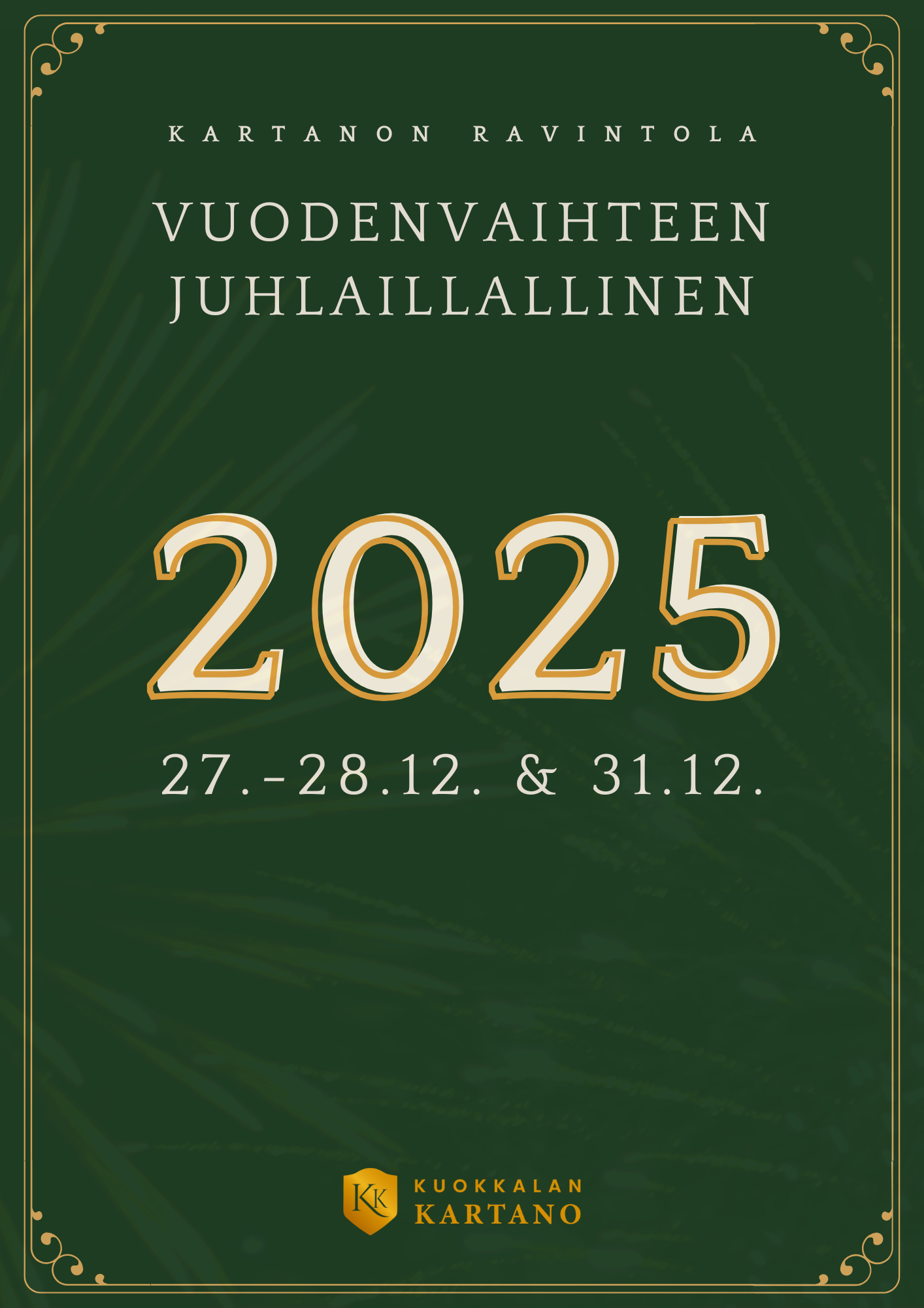 Vuodenvaihteen juhlaillallinen 2025